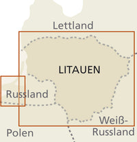 Road map Lithuania/Litauen &amp; Kaliningrad 1:325,000 6.A 2019