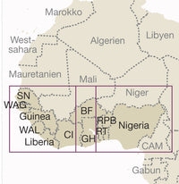 Wegenkaart West Africa-Coastal Countries 1:2,2 Mio 3.A 2019