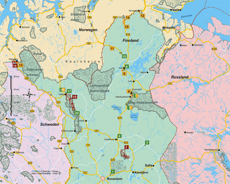 Wandelgids ScandinaviÃ«: Finnisch-Lappland 1.A 2016