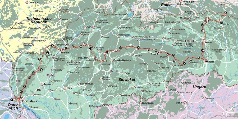 Hiking guide E8 Slovakia: Way of Heroes (308) 1.A 2016