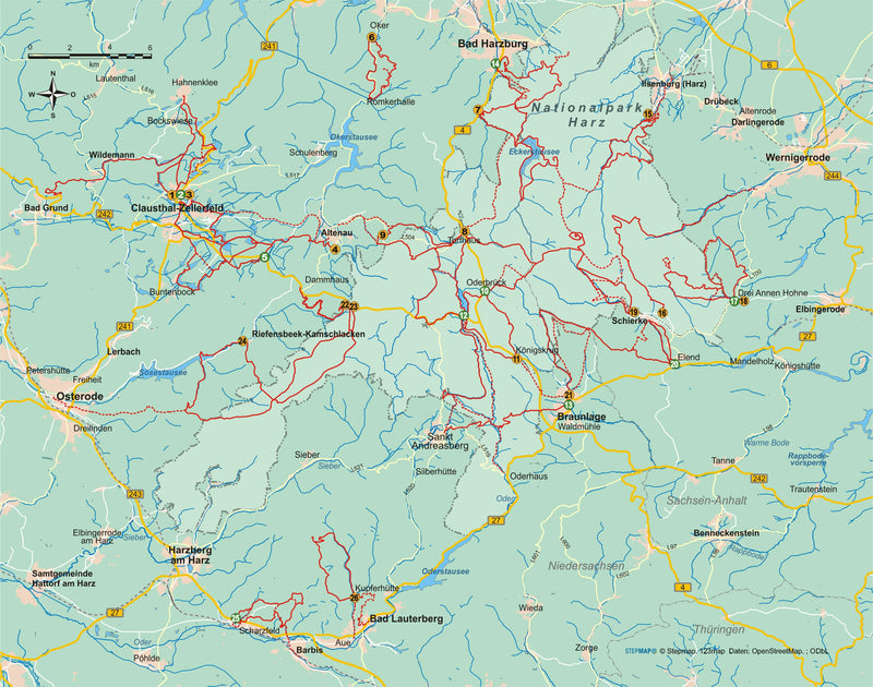 Wandelgids Oberharz - 26 Wanderungen (386) 1.A 2017