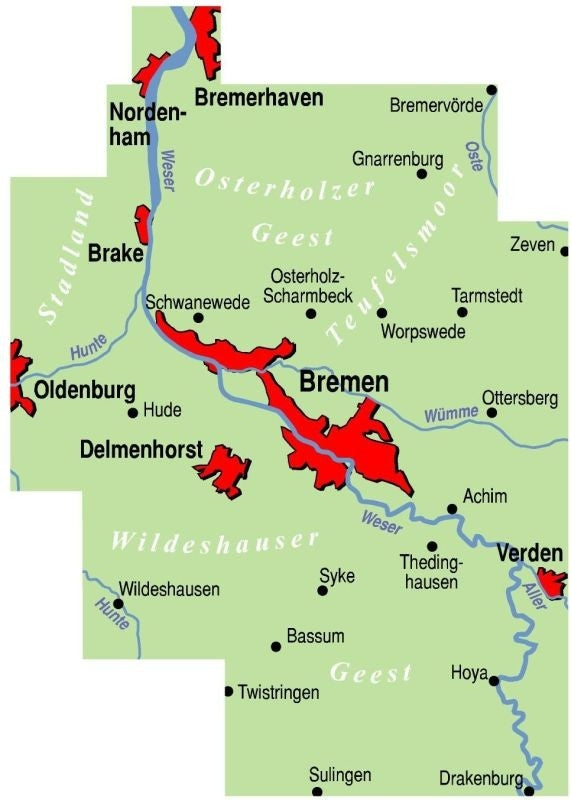 Fietskaart BVA-ADFC-Regionalkarte Bremen und Umgebung 1:75.000