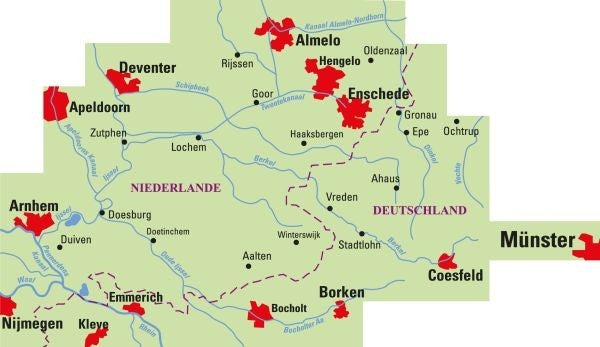 Cycling map BVA-ADFC Regionalkarte Achterhoek / Münsterland West 1:75,000 (1.A 2018)