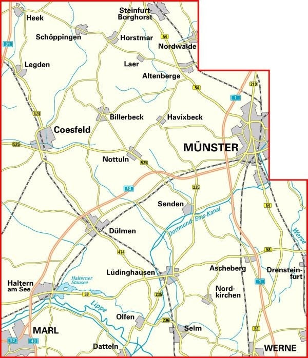 Bicycle map BVA Radwanderkarte Kreis Coesfeld 1:50,000 (2019)