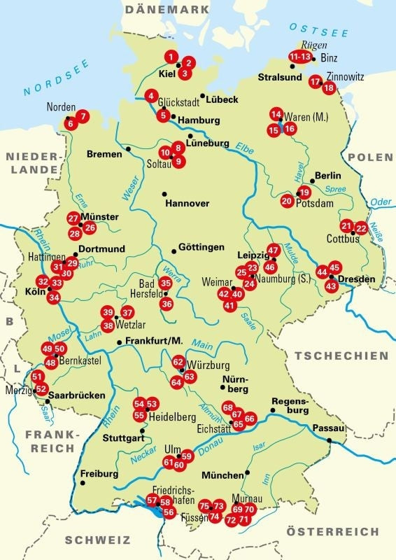 The 75 best cycle tours for the city in Germany