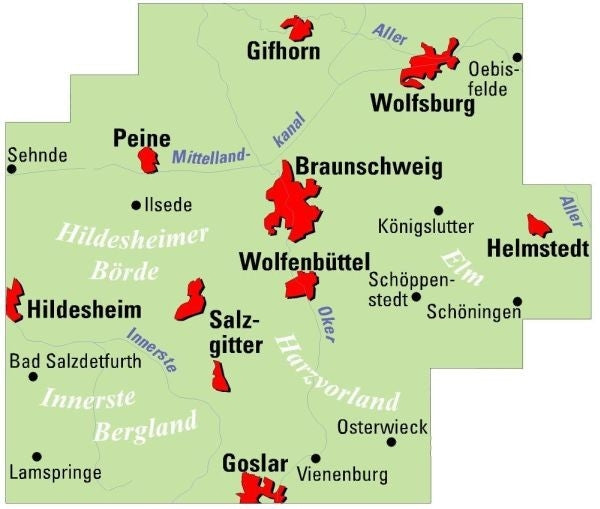Cycling map ADFC Regionalkarte Braunschweig und Umgebung 1:75,000 (2019)