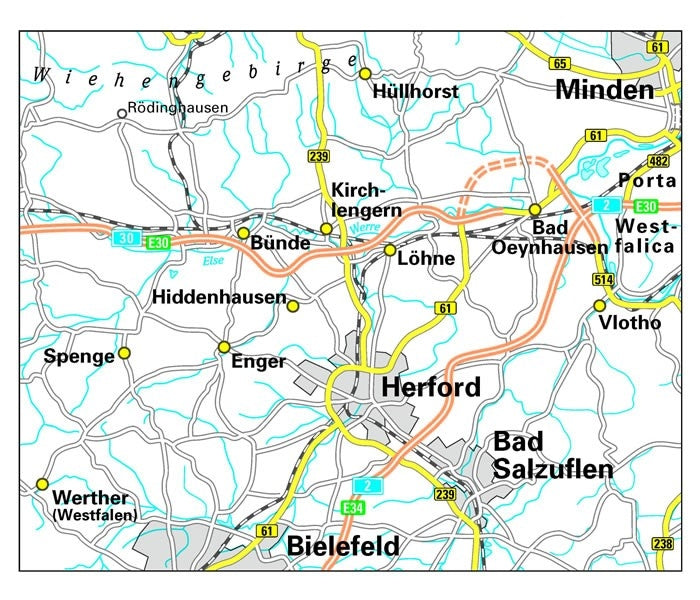 Bicycle map BVA Radwanderkarte Kreis Herford 1:50,000 (2019)