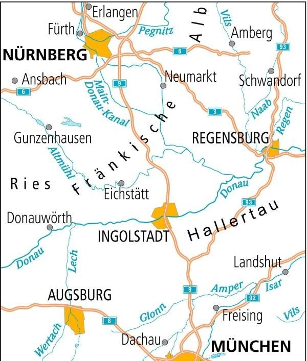Cycling map ADFC Radtourenkarte 22 Fränkische Alb - Altmühltal 1:150,000 13.A 2019