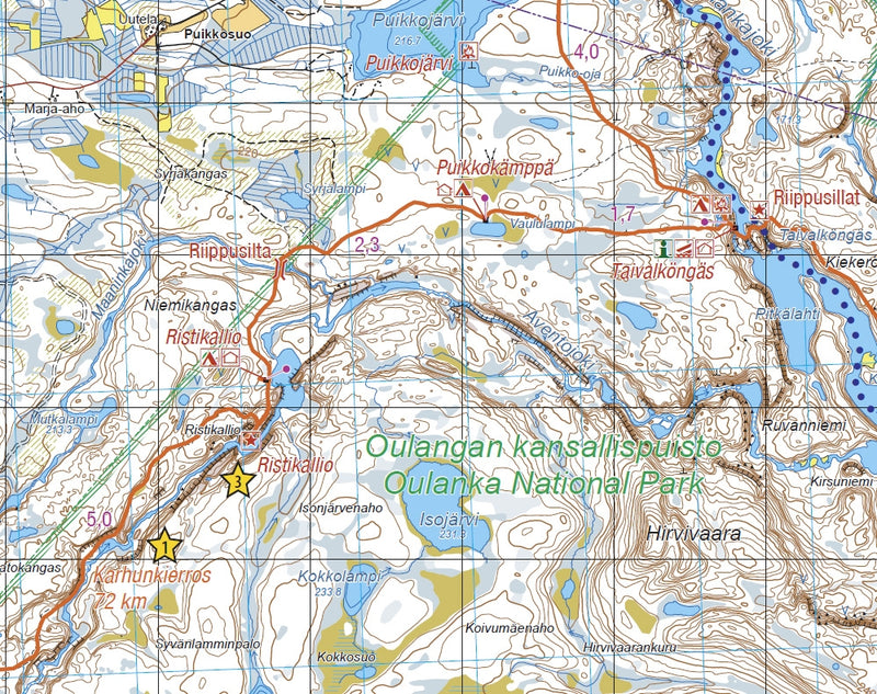 Outdoor Map Ruka Oulanka Karhunkierros 1:50,000 | 1:25,000