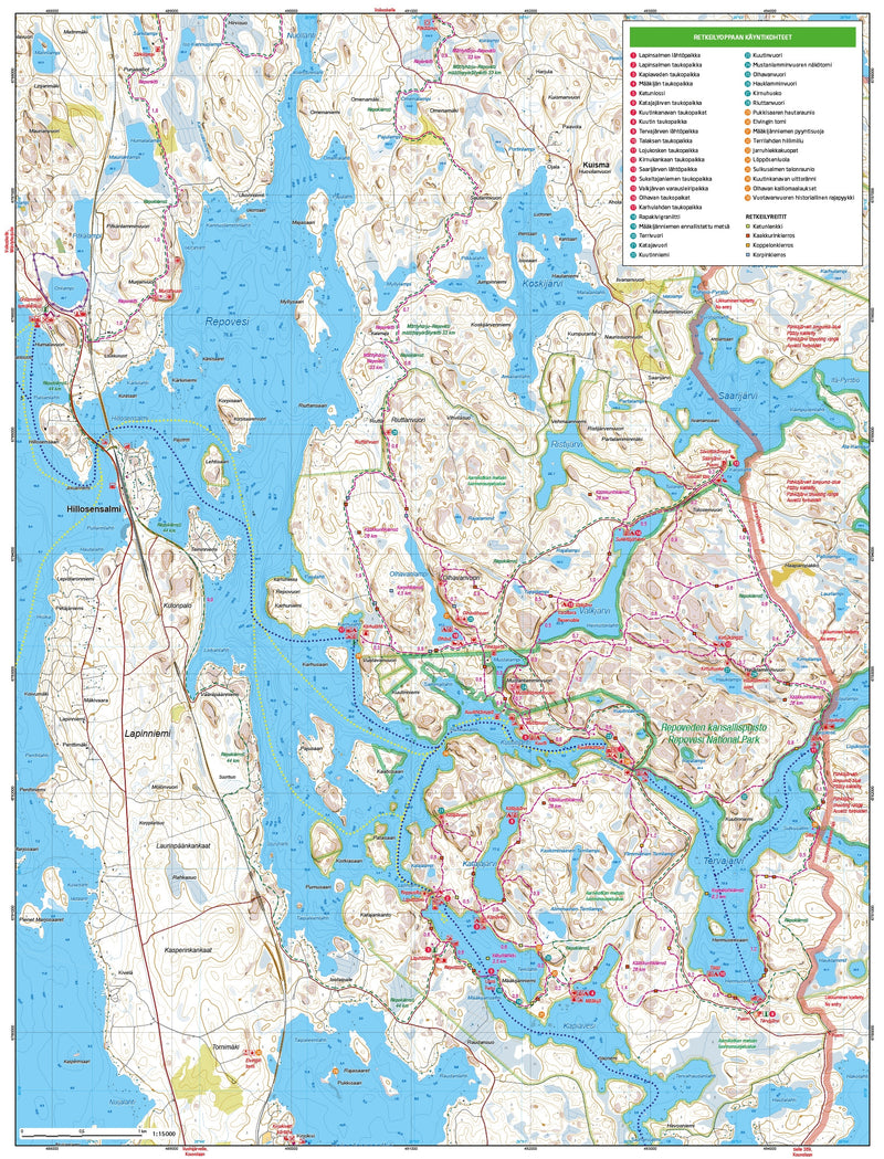 Outdoor Map Repovesi-Mäntyharju 1:15,000/1:40,000