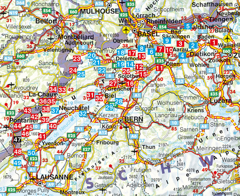 Rother Wanderführer Schweizer Jura - 50 Touren (6.A 2024)