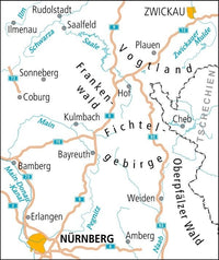 Cycling map ADFC Radtourenkarte 18 Oberfranken/Vogtland 1:150,000