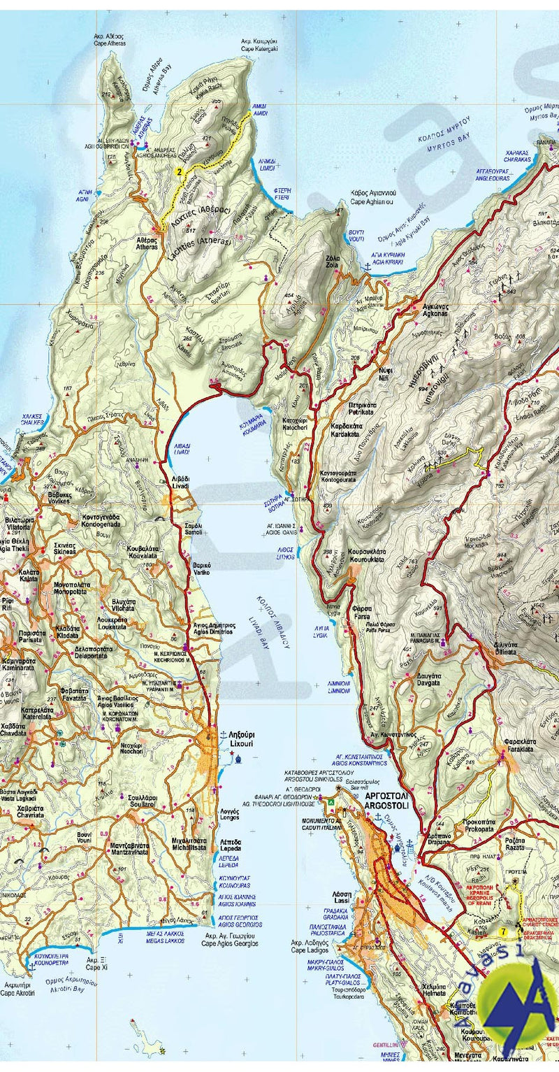 Wandelkaart Topo Islands Kefalonia-Ithaca 1:65.000/1:25.000 (9.3)