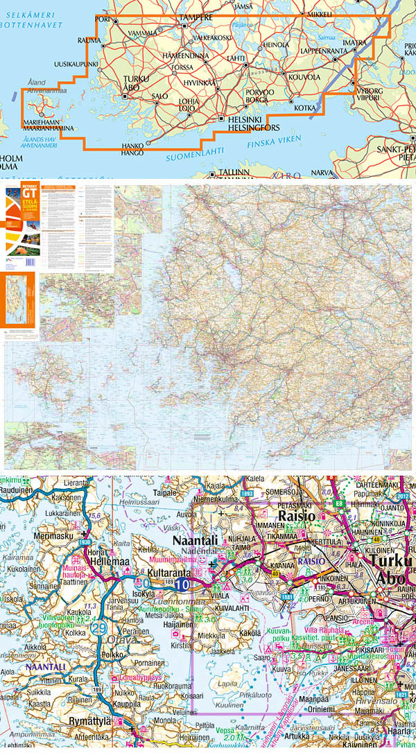 Outdoor Map GT EtelÃ¤-Suomi (Zuid Finland) 1:250.000