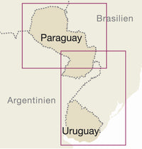 Wegenkaart Uruguay/Paraguay 1:1,2m. 3.A 2024