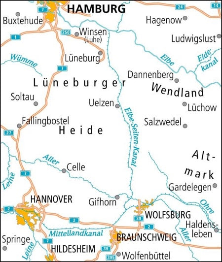 Fietskaart ADFC Radtourenkarte 7 LÃ¼neburger Heide - Hannover 1:150.000
