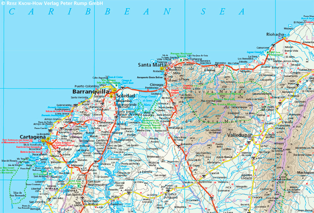 Road map Columbia - Kolumbien 1:1 400,000 6.A 2018