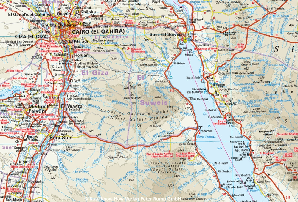 Wegenkaart Egypt | Ã„gypten 1:1 125.000 6.A 2018