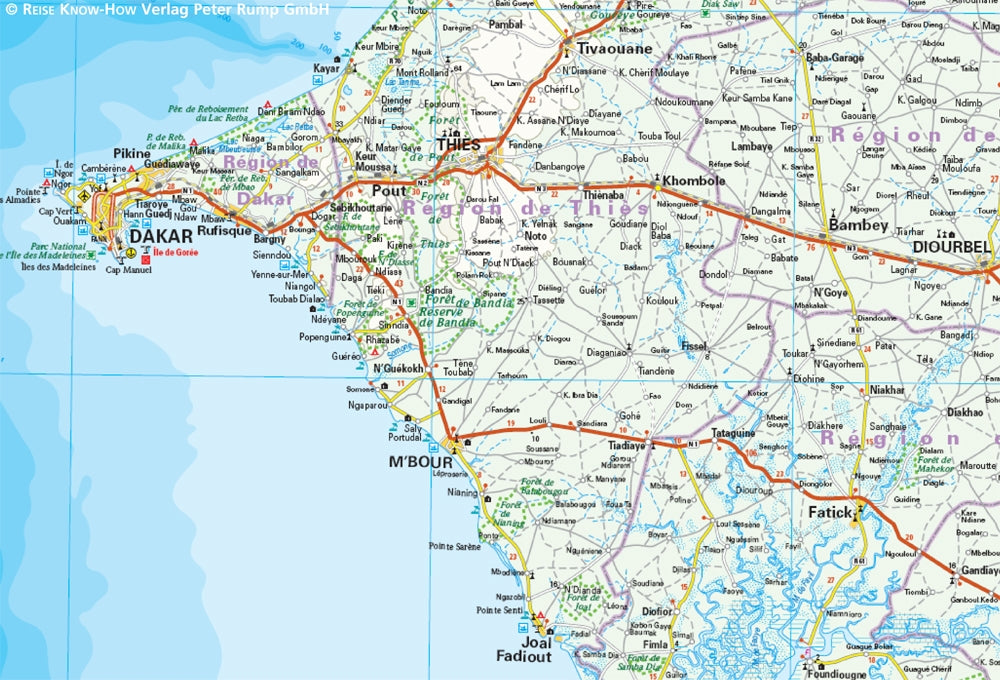 Landkaart Senegal & Gambia 1:550.000  5.A 2019