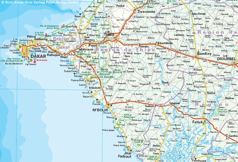 Landkaart Senegal & Gambia 1:550.000  5.A 2019