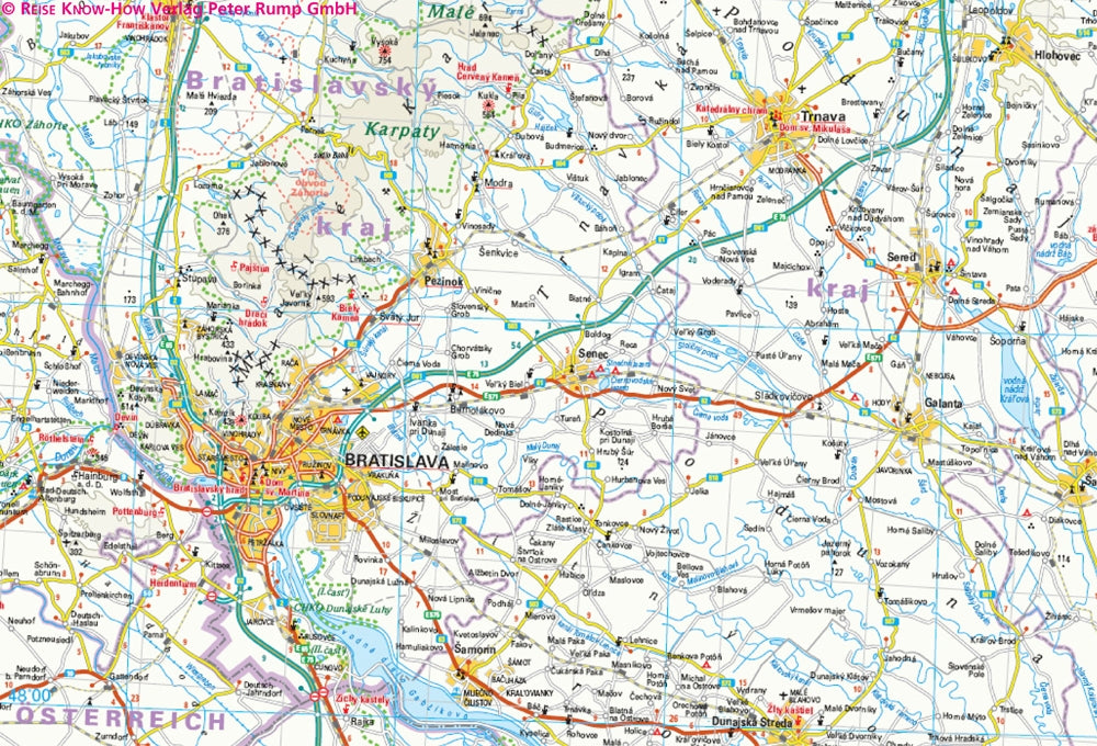 Road map Slovakia-Slowakei 1:280,000 3.A 2018