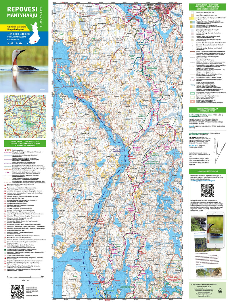 Outdoor Map Repovesi-Mäntyharju 1:15,000/1:40,000