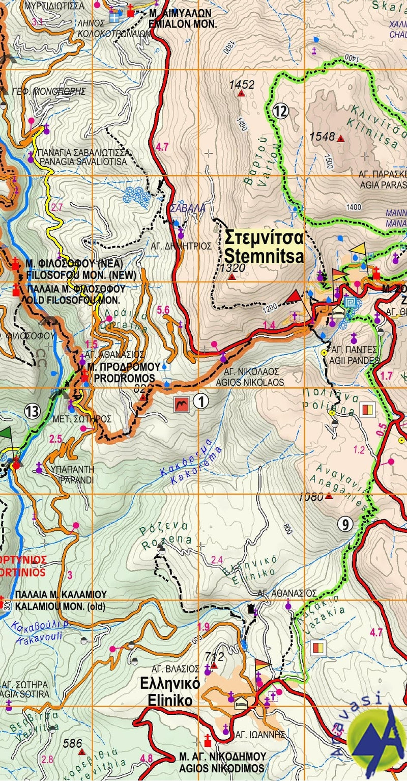 Wandelkaart Topo 40 Mt. Mainalo - Artemisio (8.5)