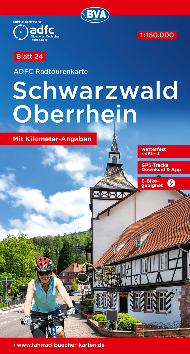 Fietskaart ADFC Radtourenkarte 24 Schwarzwald - Oberrhein 1:150.000
