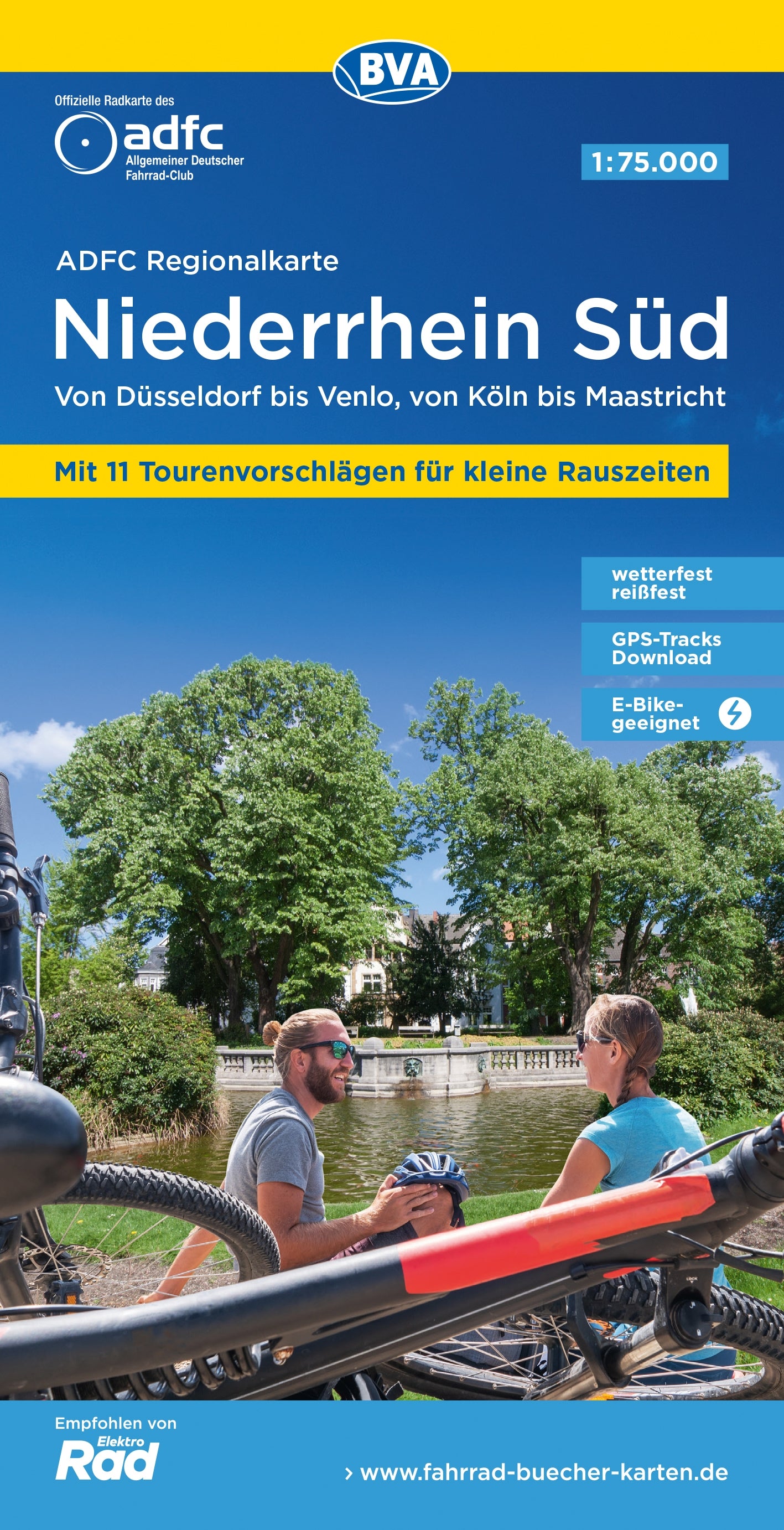BVA-ADFC Regionalkarte Niederrhein Süd 1:75,000 (7.A 2023)