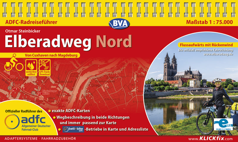 Fietsgids BVA-ADFC Elberadweg Nord 1:75.000 (3.A 2024)