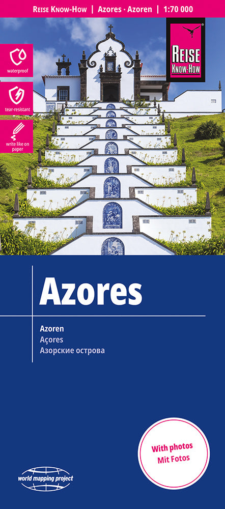Wegenkaart Azores-Azoren 1:70.000  6.A 2024