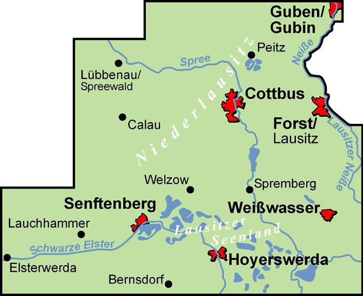 Fietskaart ADFC-Regionalkarte Niederlausitz Lausitzer Seen 1:75.000