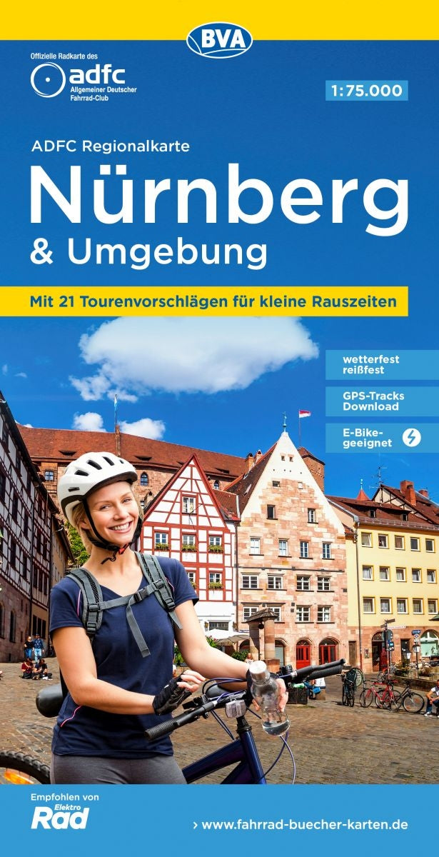 BVA-ADFC Regionalkarte Nürnberg und Umgebung 1:75,000 (8.A 2022)