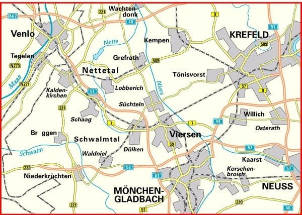 Cycling map BVA-Radwandern im Kreis Viersen 1:50,000 (2019)