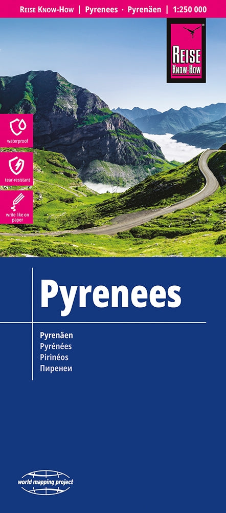 Road map Pyrenees / Pyrenäen 1:250,000 12.A 2023
