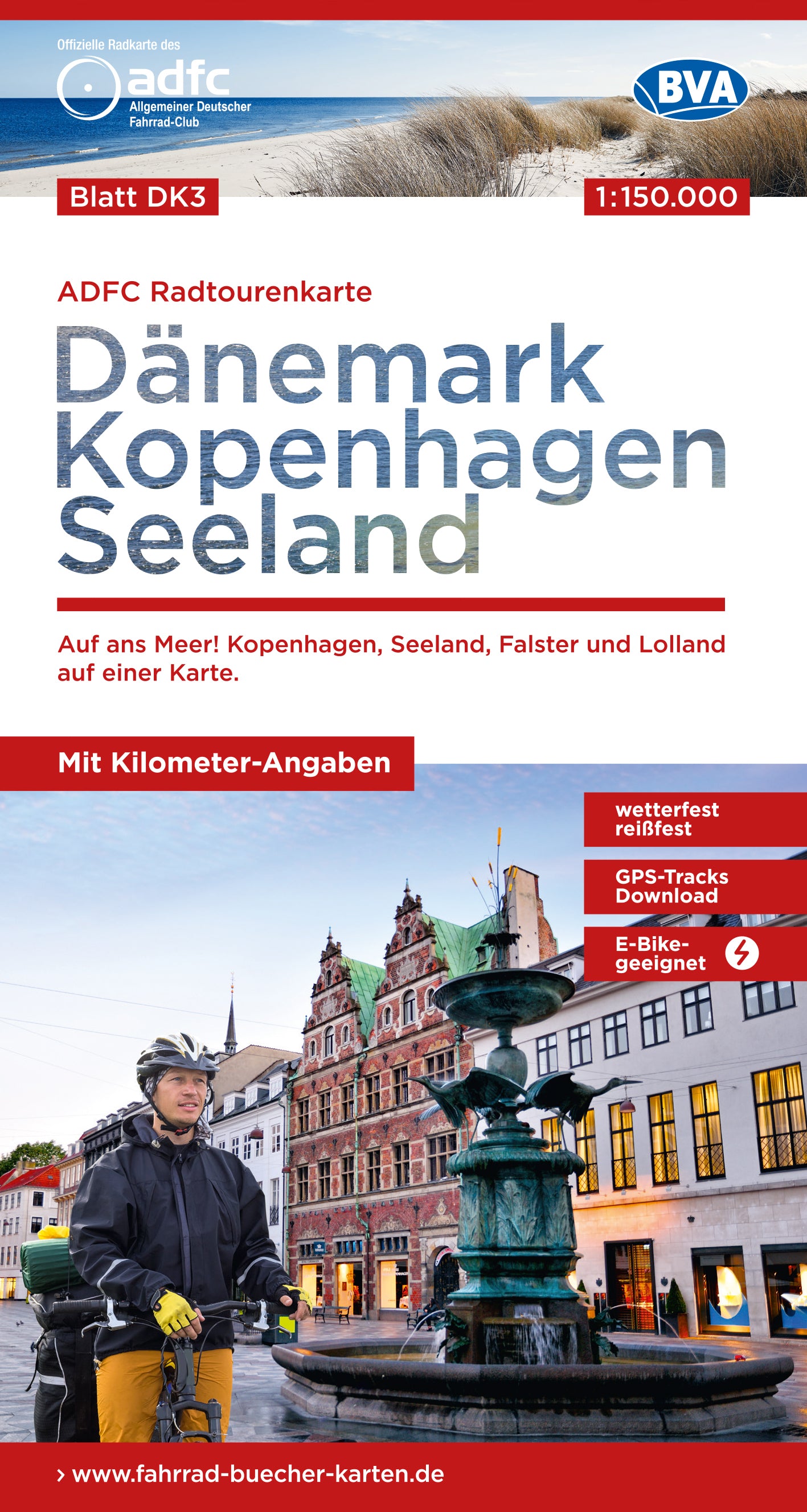 Cycling map Dänemark Copenhagen/Seeland/Lolland Blatt DK3