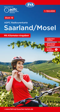 Fietskaart ADFC Radtourenkarte 19 Saarland - Mosel 1:150.000 (2023)