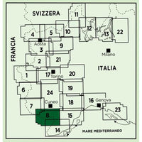 Blad 8 - Alpi Maritime e Liguri 1:50.000