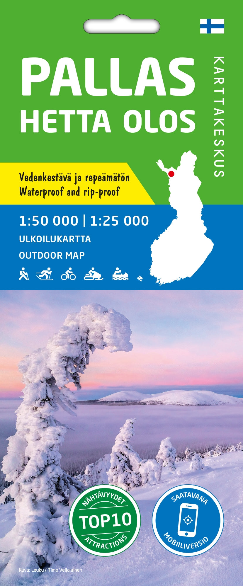 Outdoor Map Pallas Hetta Olos 1:50,000/1:25,000