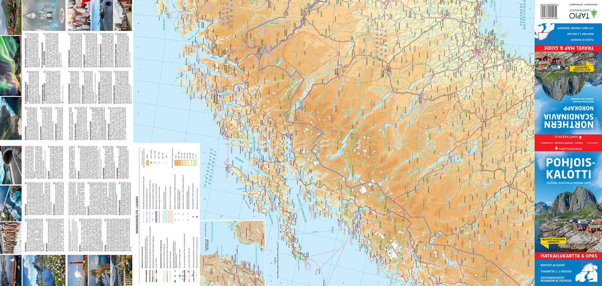 Road map North Cape/Nordkapp Northern Scandinavia 1:800,000 (2016)