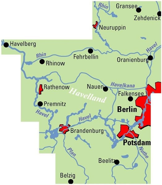 Bicycle map BVA-ADFC Regionalkarte Potsdam Havelland 1:75,000 8.A 2020