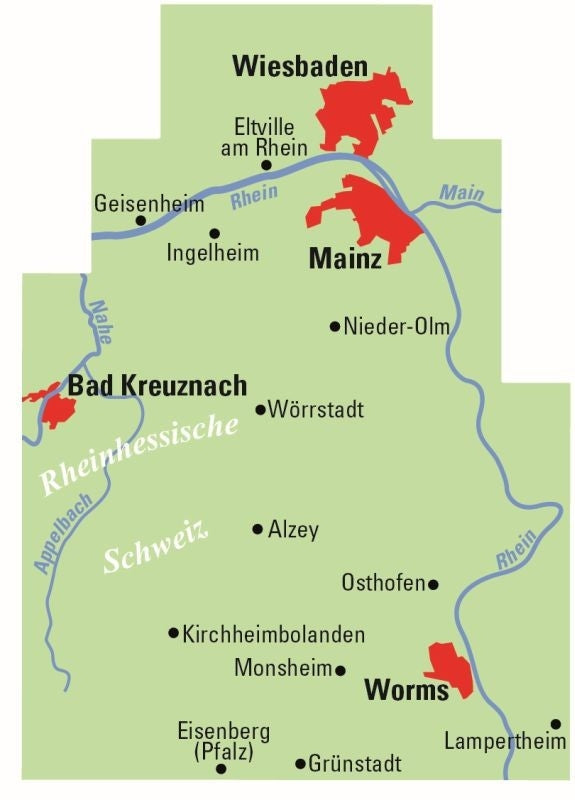 Fietskaart BVA/ADFC Regionalkarte Rheinhessen 1:50.000