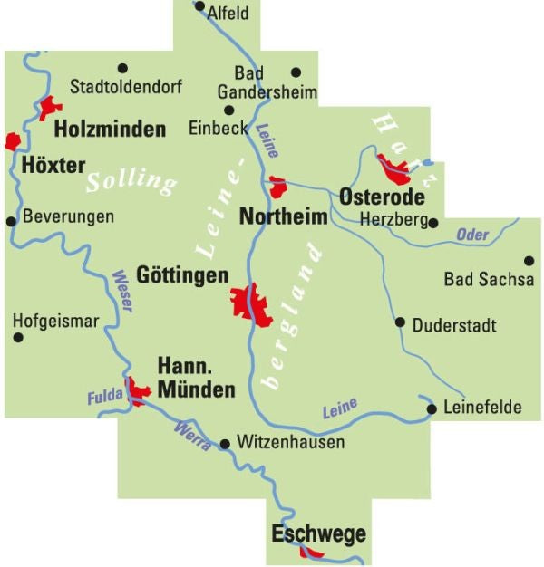 BVA Regionalkarte GÃ¶ttingen/Oberes Leinetal 1:75.000