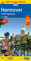 Cycling map ADFC-Regionalkarte Hannover und Umgebung 1:75,000