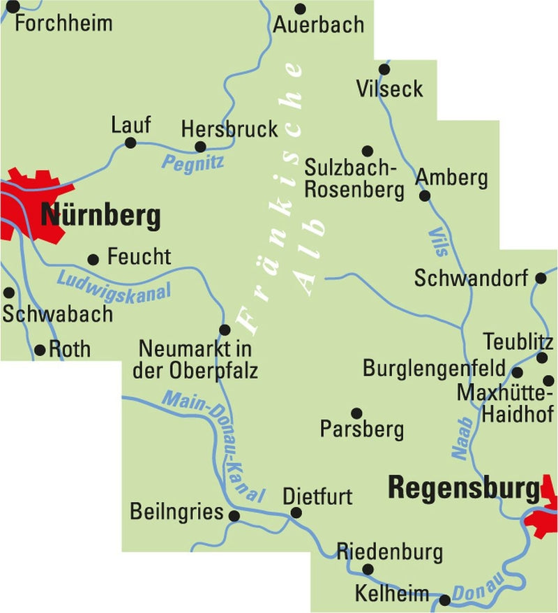 BVA-ADFC Regionalkarte Nürnberger Land Oberpfalz 1:75,000