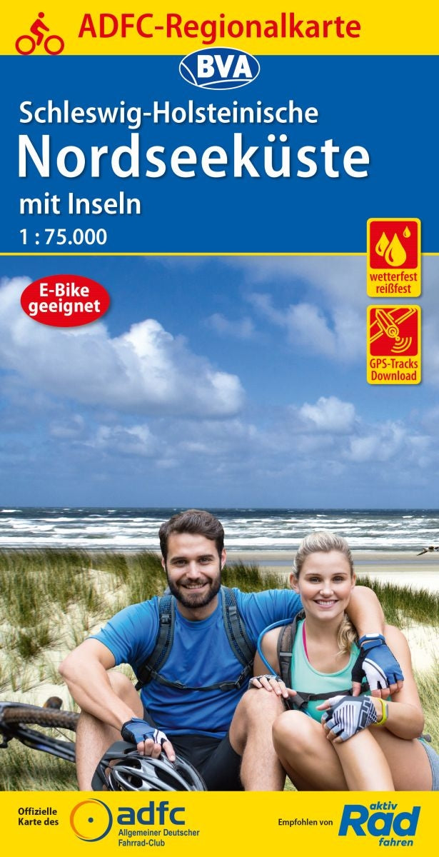 BVA-ADFC Regionalkarte Schleswig-Holsteinische NordseekÃ¼ste mit Inseln 1:75 000