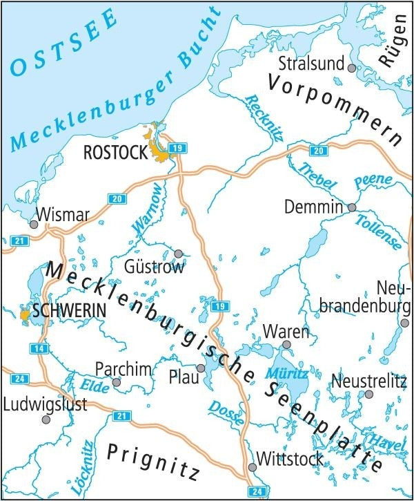 Cycling map ADFC Radtourenkarte 3 Ostseeküste - Mecklenburg 1:150,000