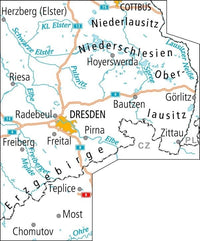 Cycling map ADFC Radtourenkarte 14 Lausitz - Östliches Erzgebirge 1:150,000 (2019)