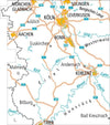 Cycling map ADFC Radtourenkarte 15 Rheinland - Eifel 1:150,000 14.A 2019