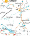 Cycling map ADFC Radtourenkarte 25 Bodensee - Swabian Alb 1:150,000